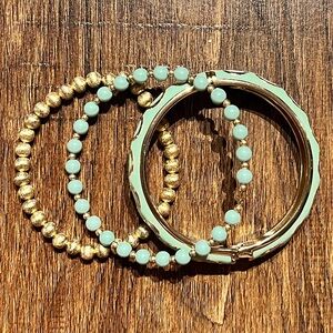 Seafoam Green & Gold Bracelets